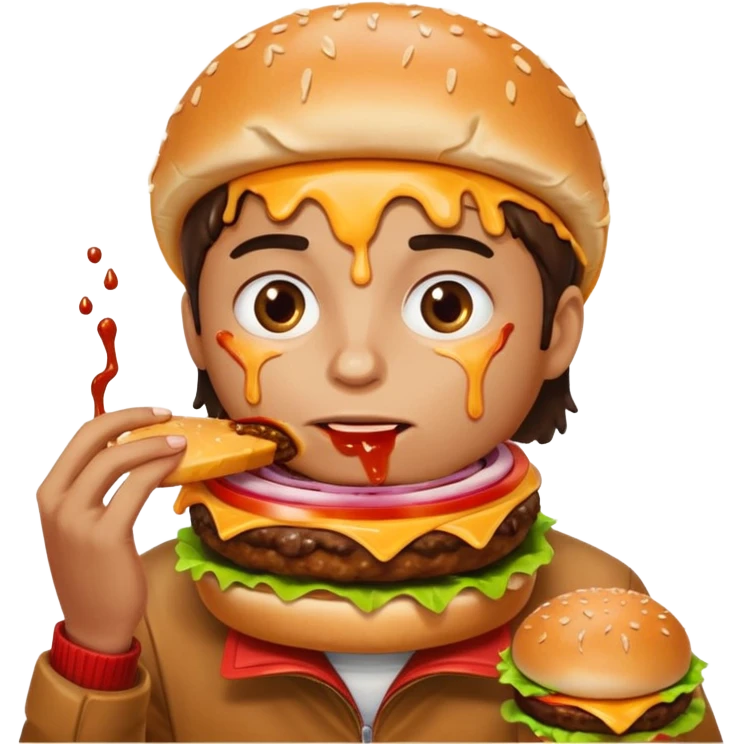 persona comiendo hamburguesa emoji