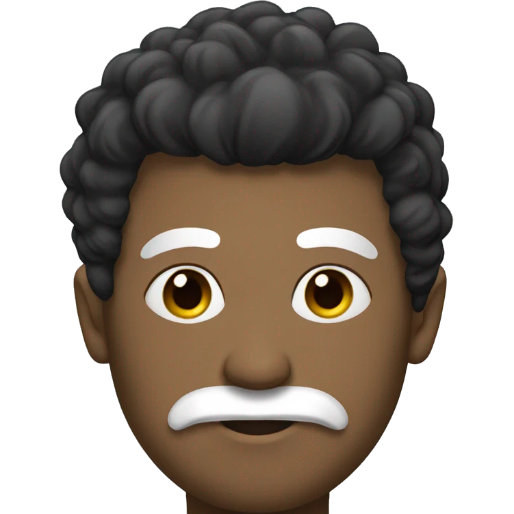 Man with black mohawk white mustache emoji