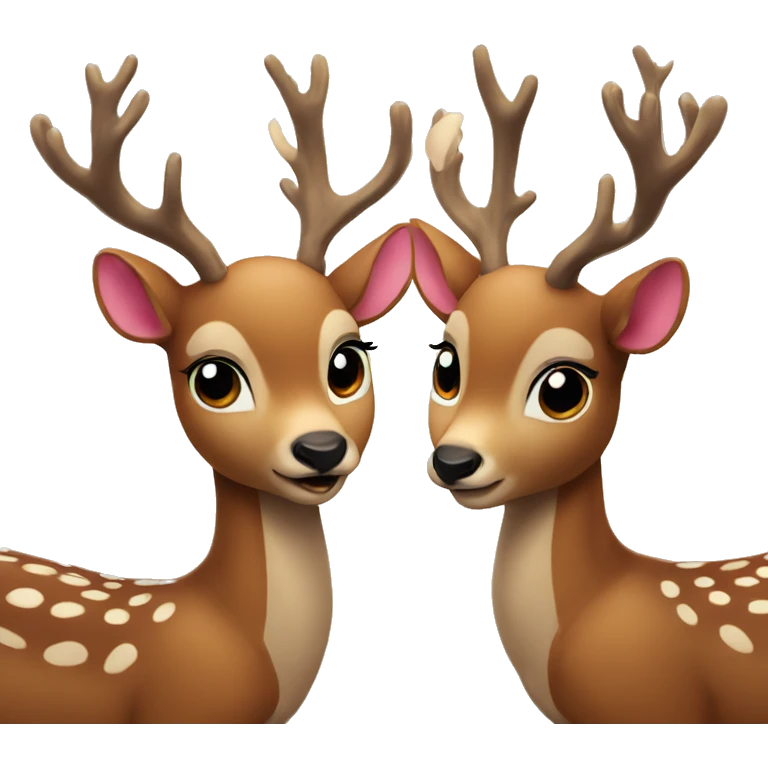 two deer in love emoji