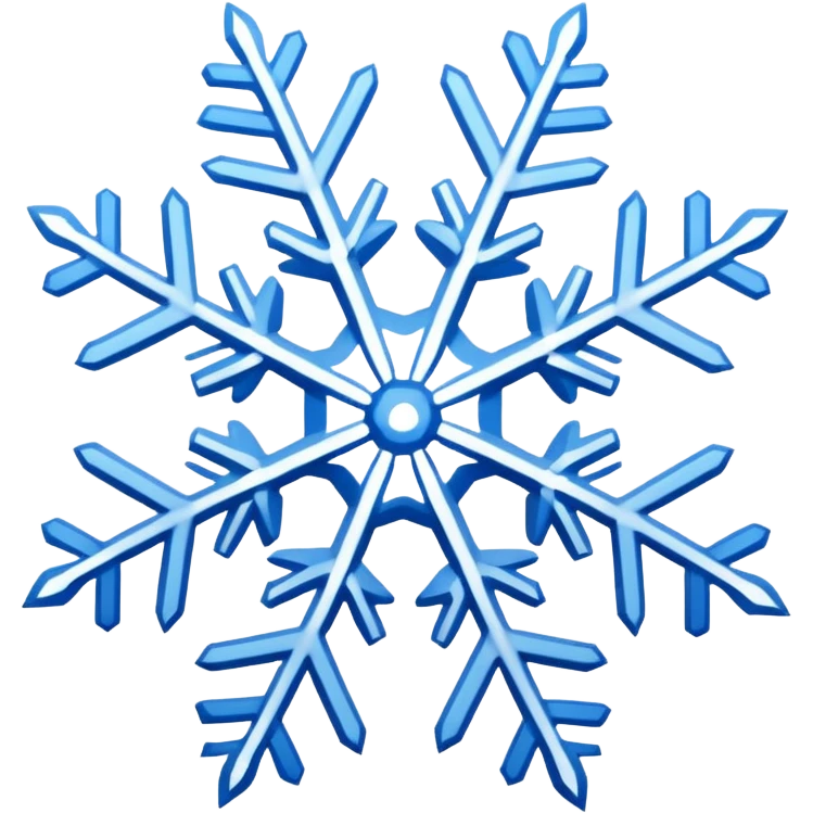 white snowflake with blue snowflake emoji