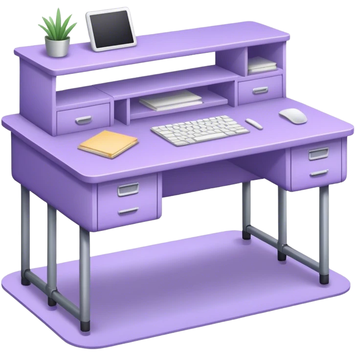 Lavender colored desk with nothing on it  emoji