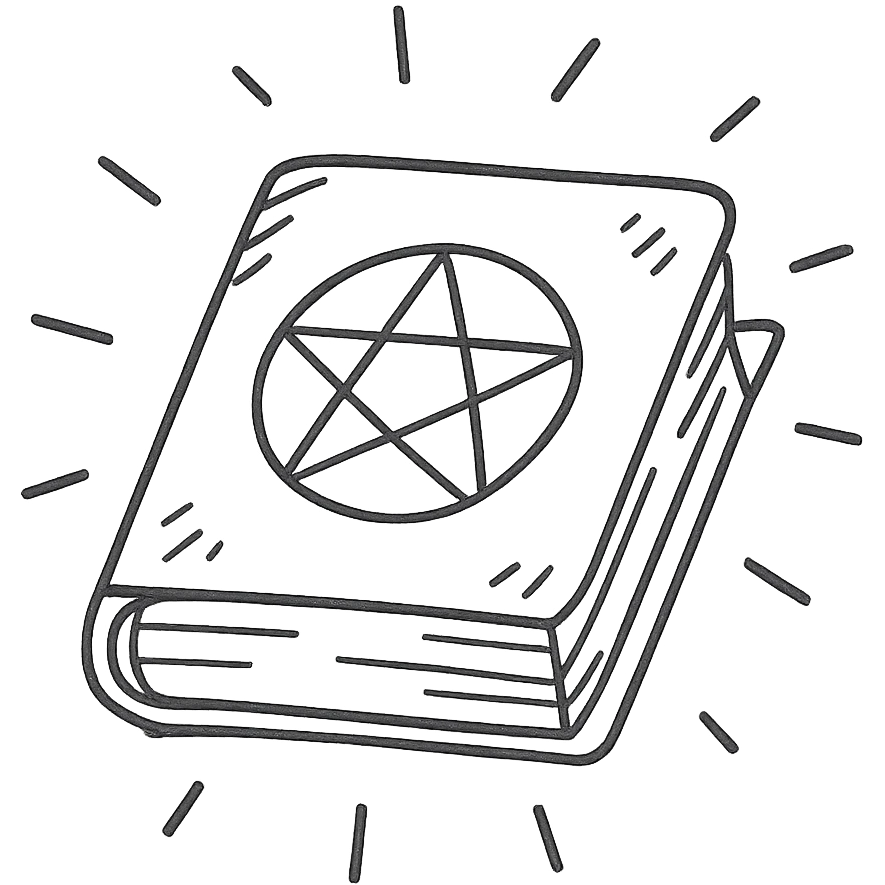 Магическая закрытая книга  — декоративная обложка сиянием. emoji