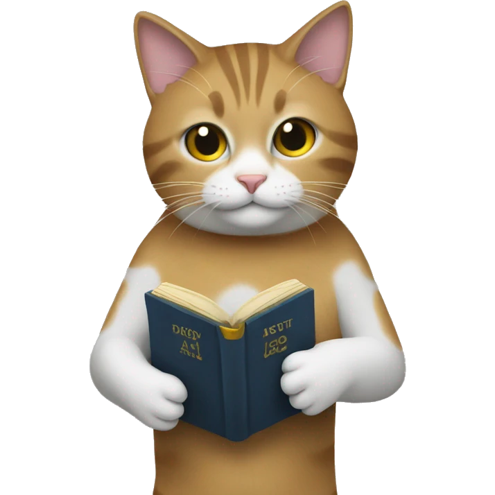 Cat holding a bible emoji