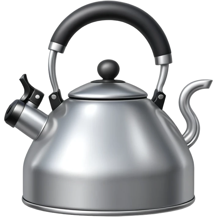 Silver colored heart shaped kettle emoji