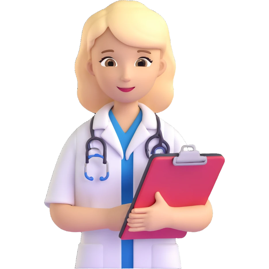 AI medical assistant holding a clipboard emoji