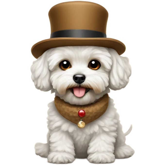 Maltipoo with hat and cigar emoji