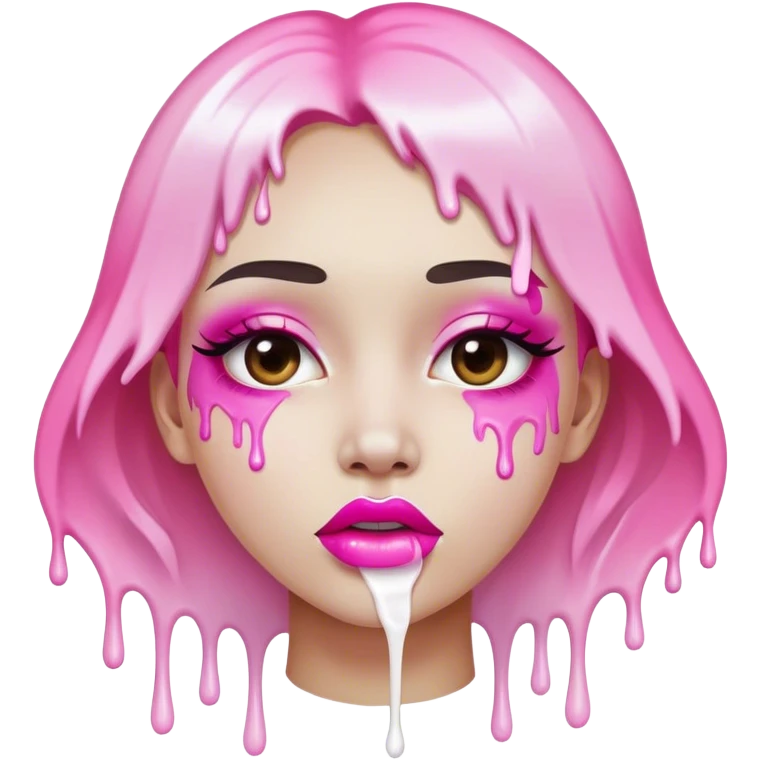 Solo pink ombre lips with white paint dripping off emoji