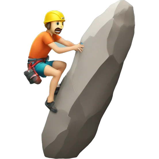 climber going up a boulder with a small crashpad emoji
