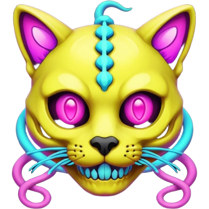 Catty Neon Snaky Protogen-Skull-cat  emoji