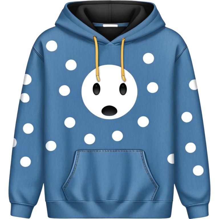 The Denim Tears Hoodie features a black base with distinctive white circle spots, each designed with an empty space in the center. These hollow ring-like patterns are scattered across. emoji