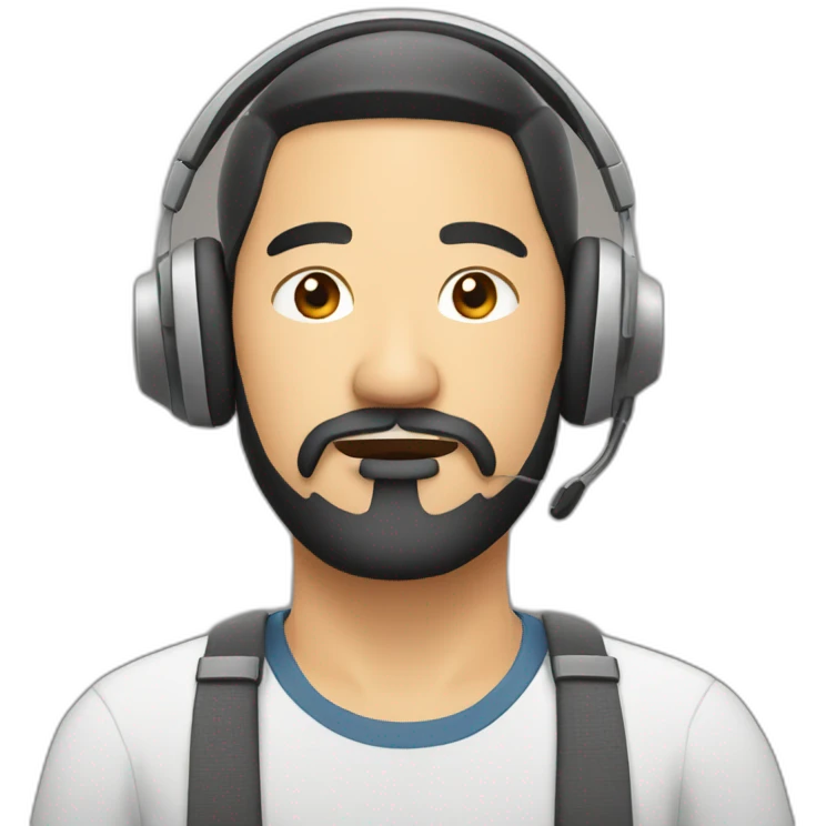 asian-beard-man-wearing-headphone emoji