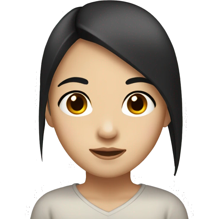asian girl with dark brown eyes and long straight black hair emoji
