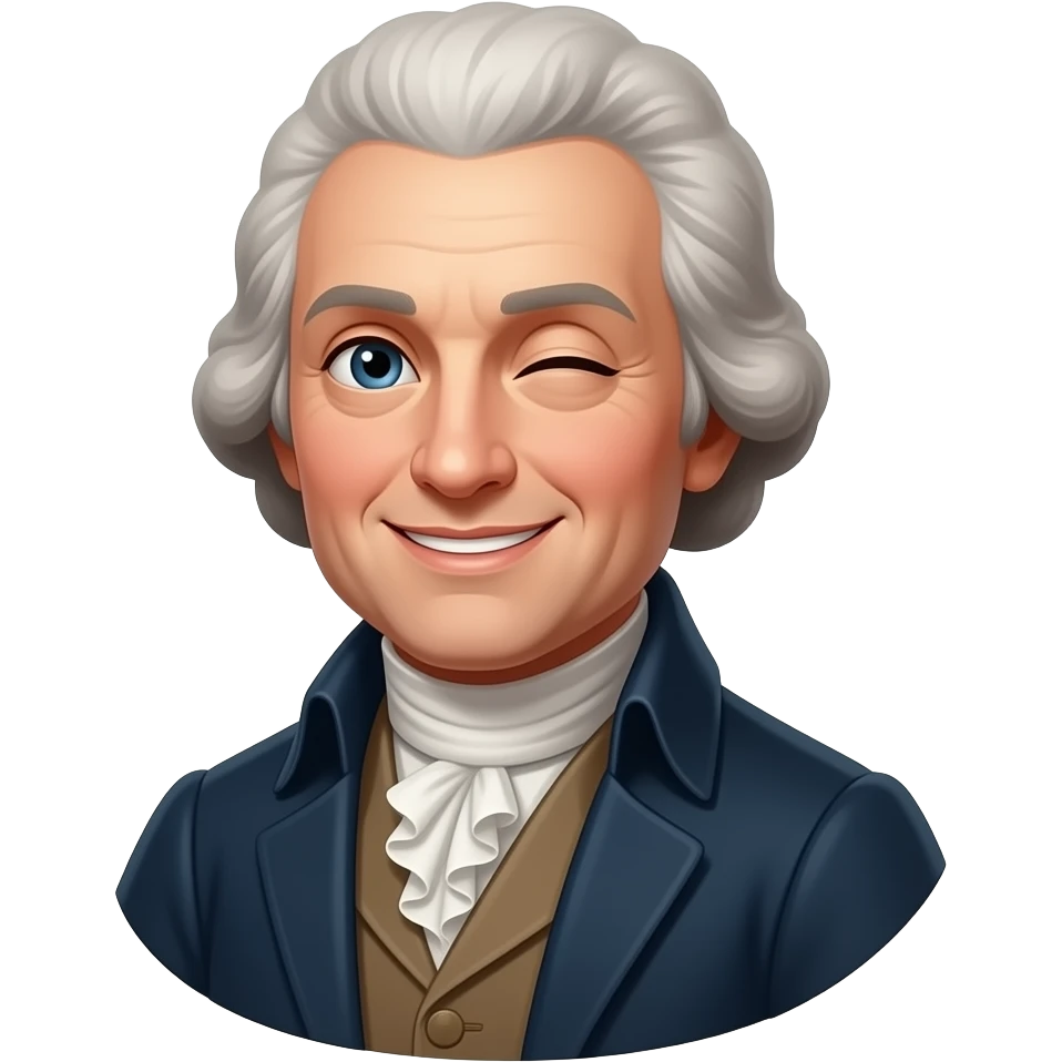 Thomas Jefferson flirting smile and winking emoji