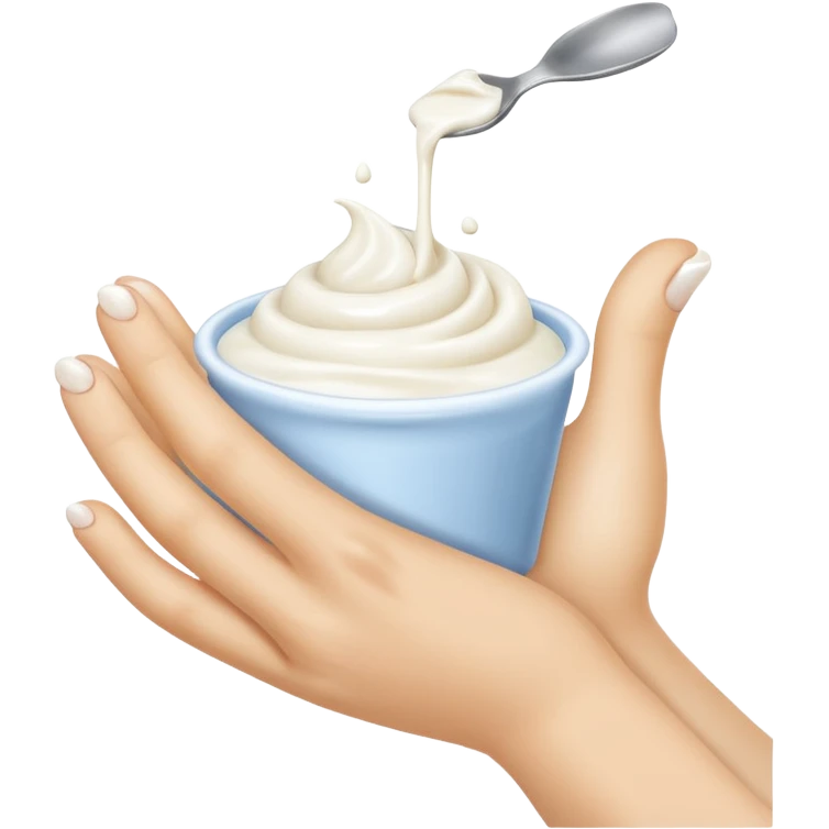 Hand covered in yogurt emoji