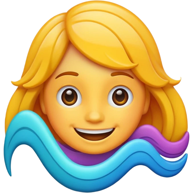 wiggle emoticon, wavy lines, cheerful emoji
