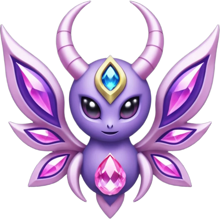 Pokemon legendary purple and pink crystal lunala emoji