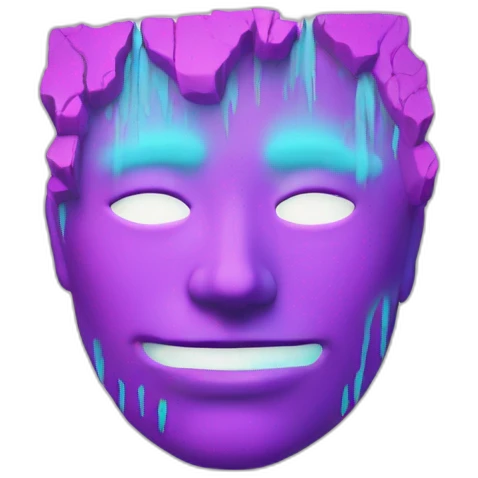 Vaporwave scarred face emoji