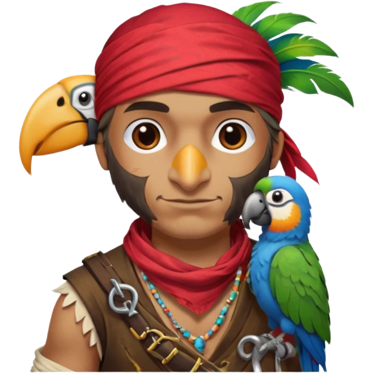 pirate and parrot emoji
