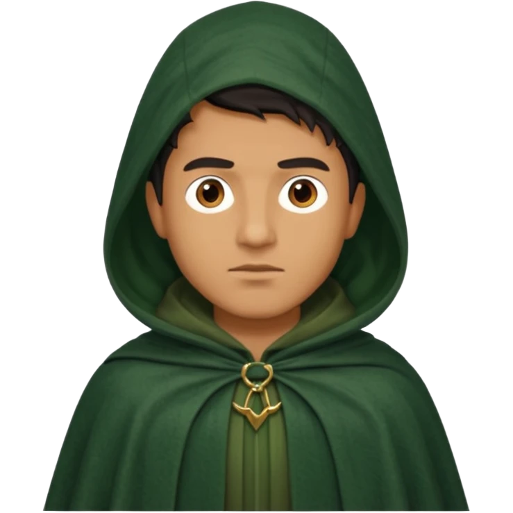 man waring dark green cloak like in the traitors tv show emoji