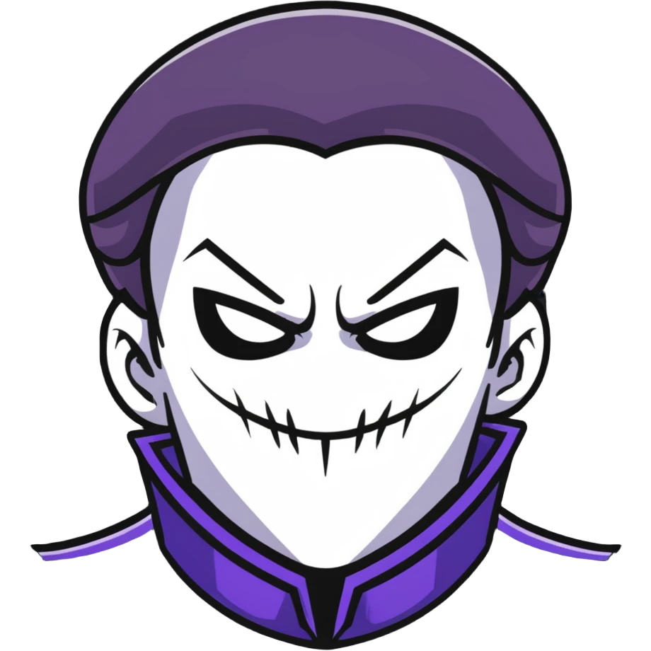 Anime villain with evil smile emoji