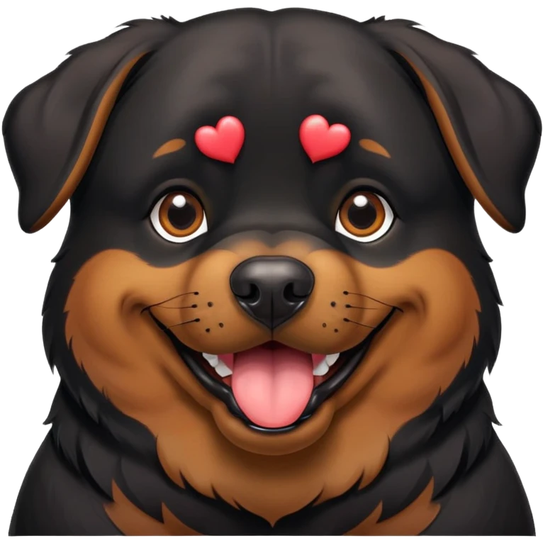 Rottweiler with hearts emoji