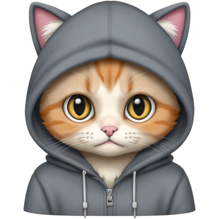 Emo cat with a hoodie on emoji