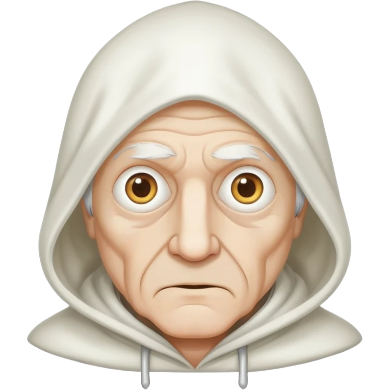 Old man wearing a white hood with eye holes  emoji