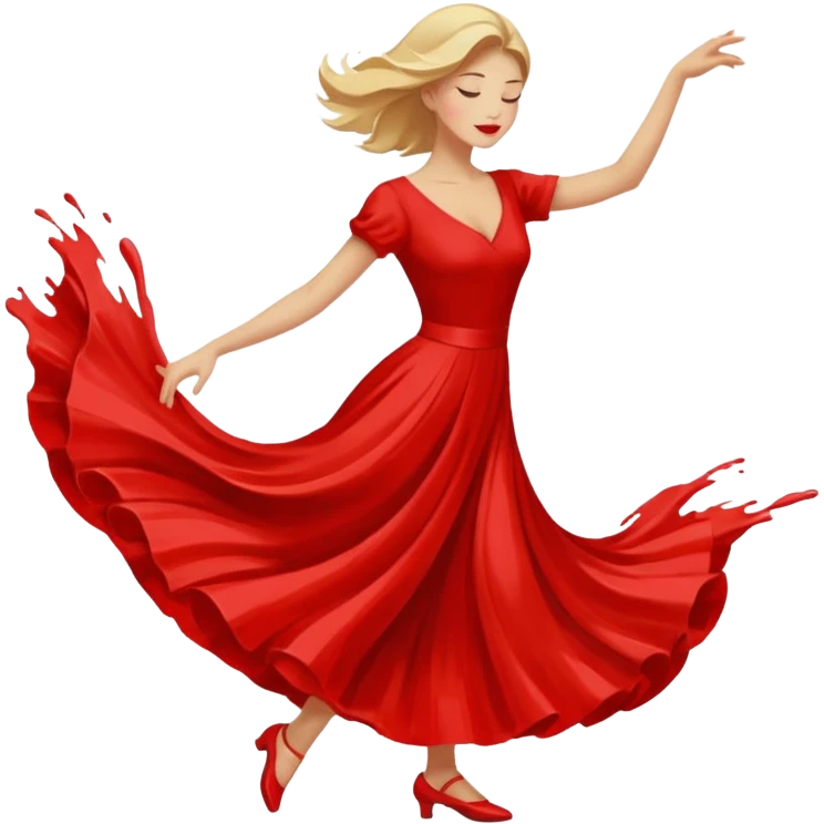 Red line painting brush dancing emoji