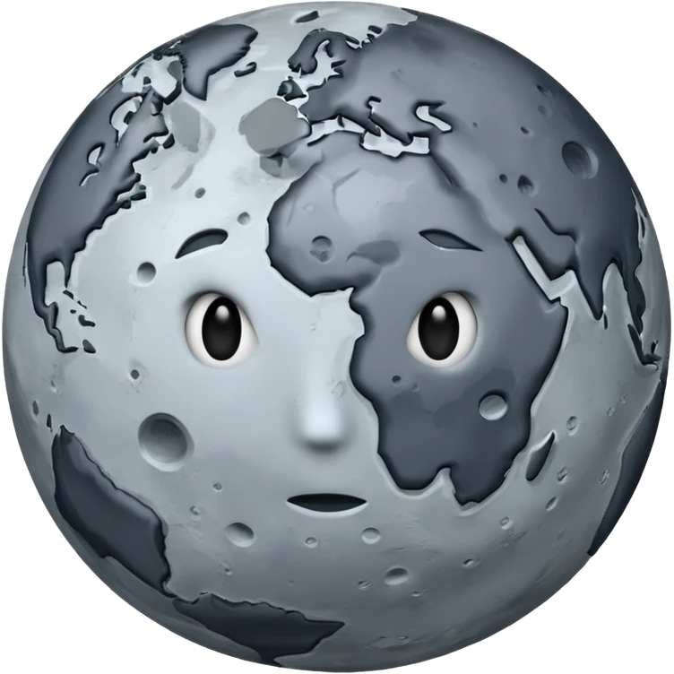 The planet Mercury with “no” face and make it less like earth  emoji