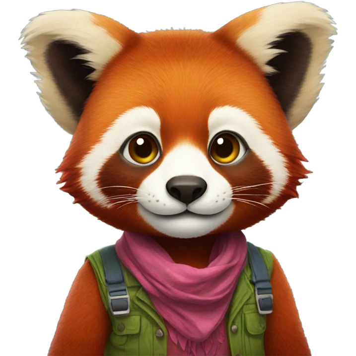 Red panda wearing pants emoji