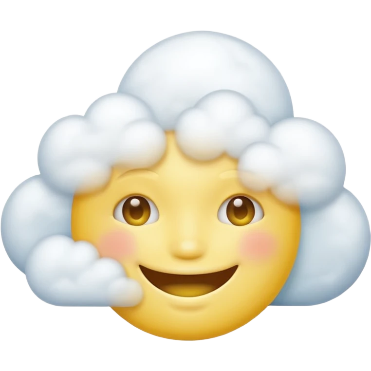 Yellow circle face covered in clouds cover a mouth emoji