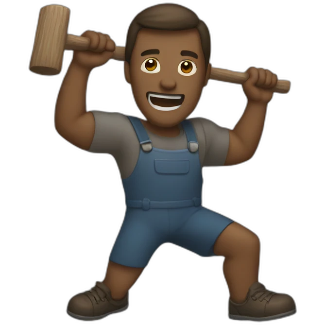 man swinging hammer emoji