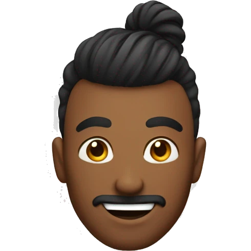 hombre feliz con peinado topknot emoji