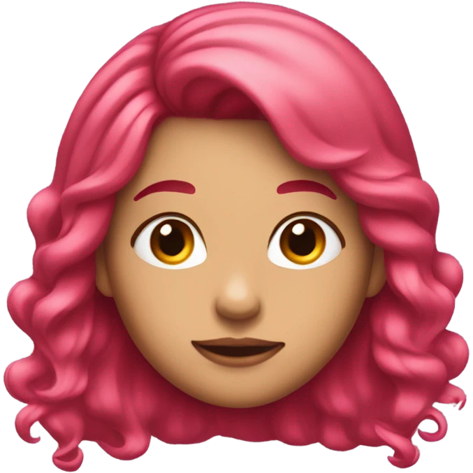 girl with front hair pieces pink, rest of hair is red emoji