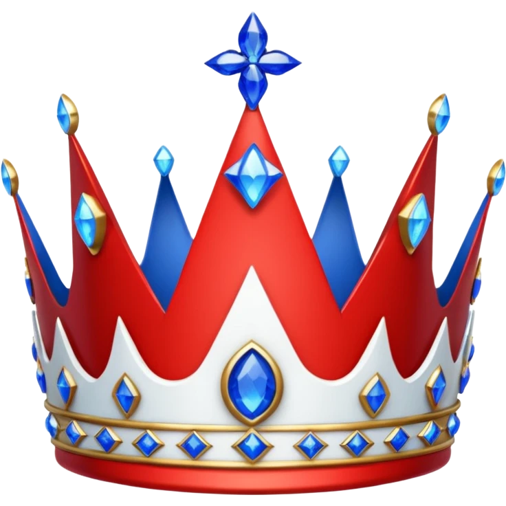 Red, White, and Blue crown emoji