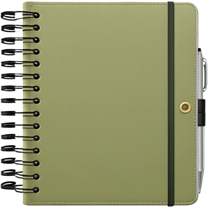 Pale olive Planner open notebook emoji