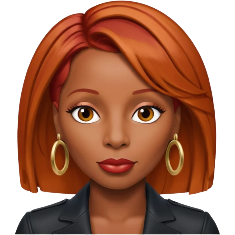 Mary J Blige with red hair emoji