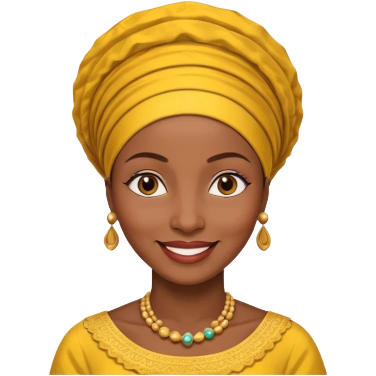 AFRICAN mother wearing gele, smiling, half body  emoji