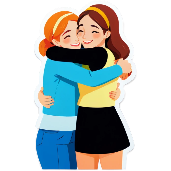 two women hugging  emoji