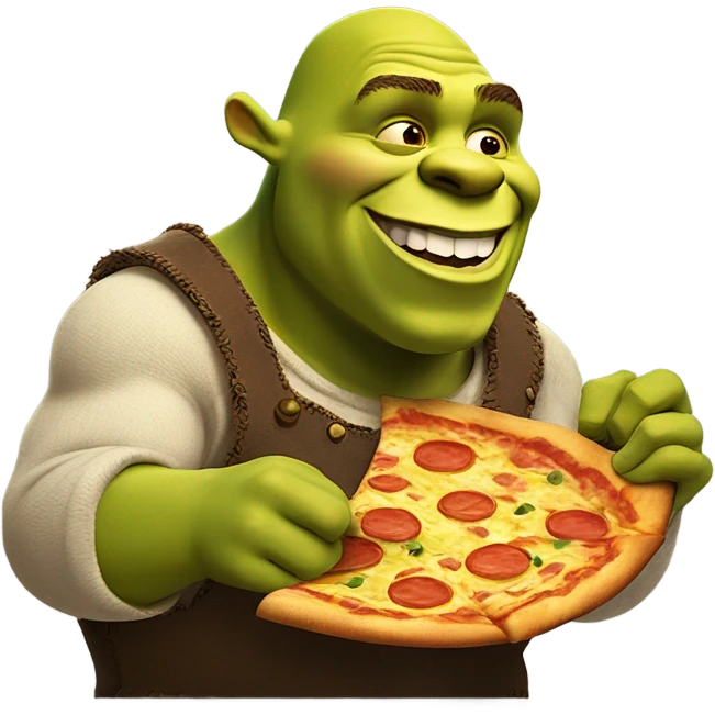 shrek eating pizza emoji
