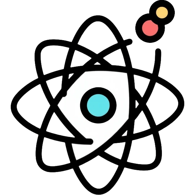 atom with valence electrons shown as outer orbital emoji