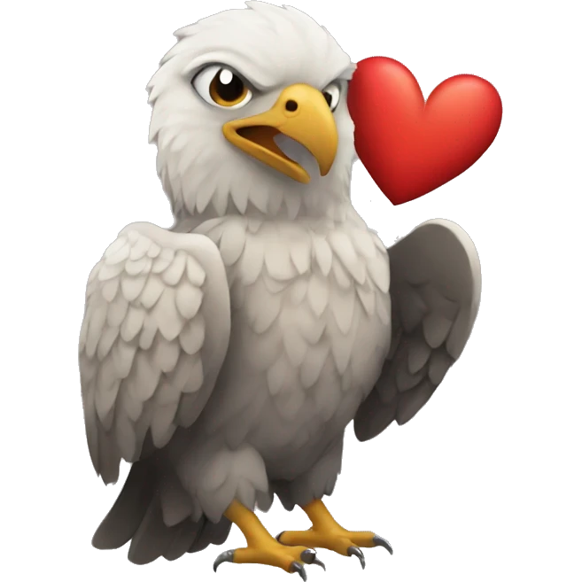 Águila con un corazón emoji