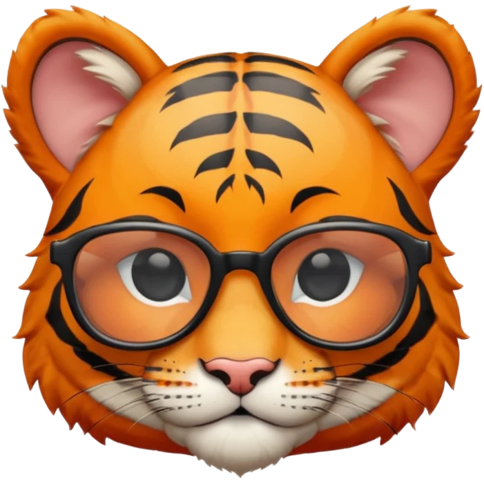Orange Tiger cub with cool glasses
 emoji