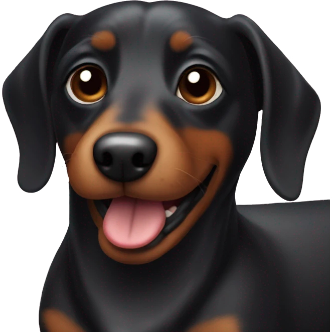 Small black wiener dog  emoji