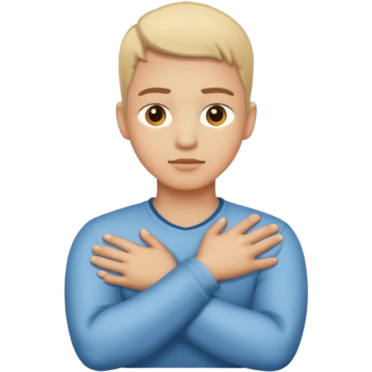 Armed crossed holding neck emoji