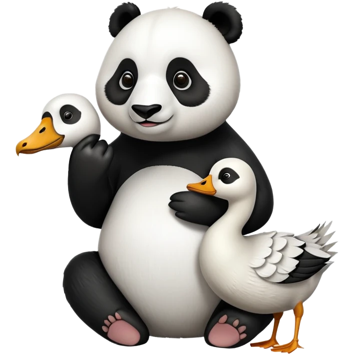 Panda with a goose  emoji