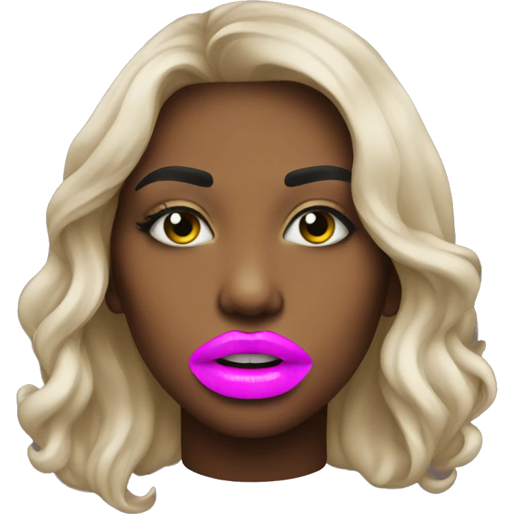 Neon colored lips emoji