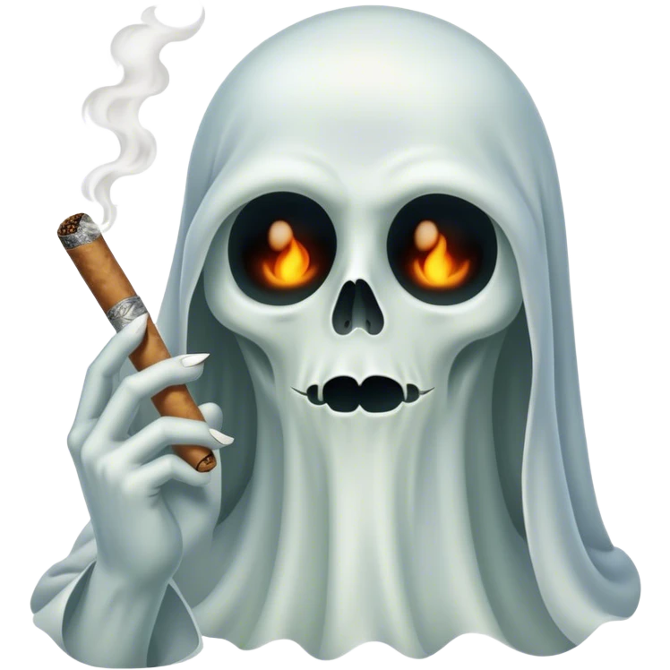 A Ghost Smoking A Blunt emoji