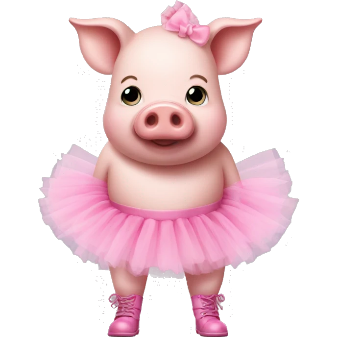 Pig with a tutu and boots on emoji