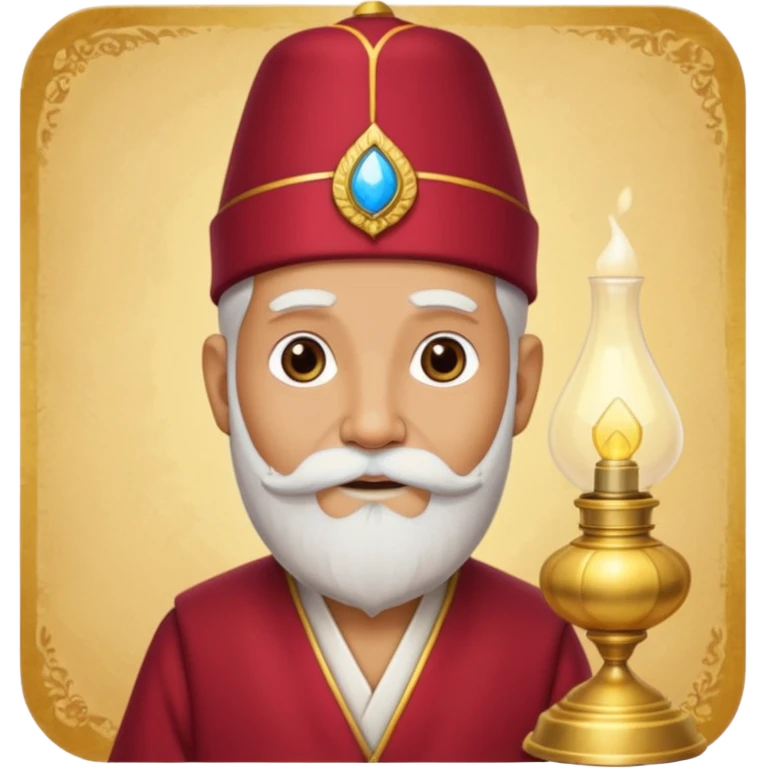Old genie - white beard, lamp





































 emoji